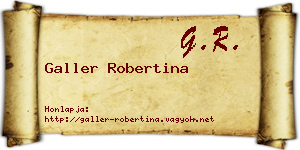 Galler Robertina névjegykártya